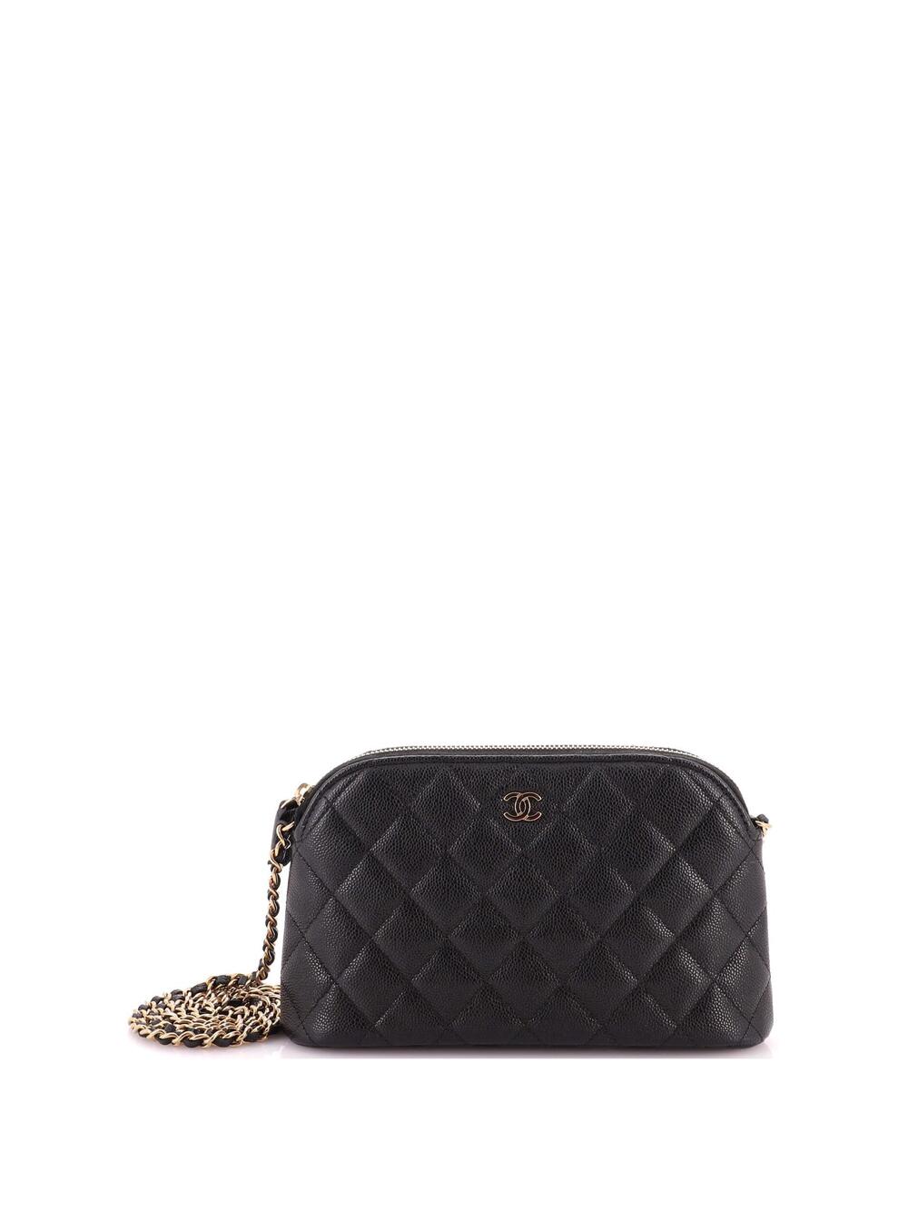 Chanel Cc Dome Zip Clutch With Chain #343117C43B